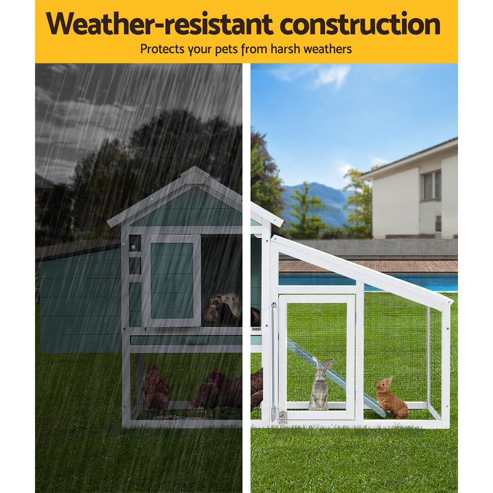 Spud Jax Petshop i.Pet Chicken Coop Rabbit Hutch Large House Run Cage Wooden Outdoor Pet Hutch Pet Care