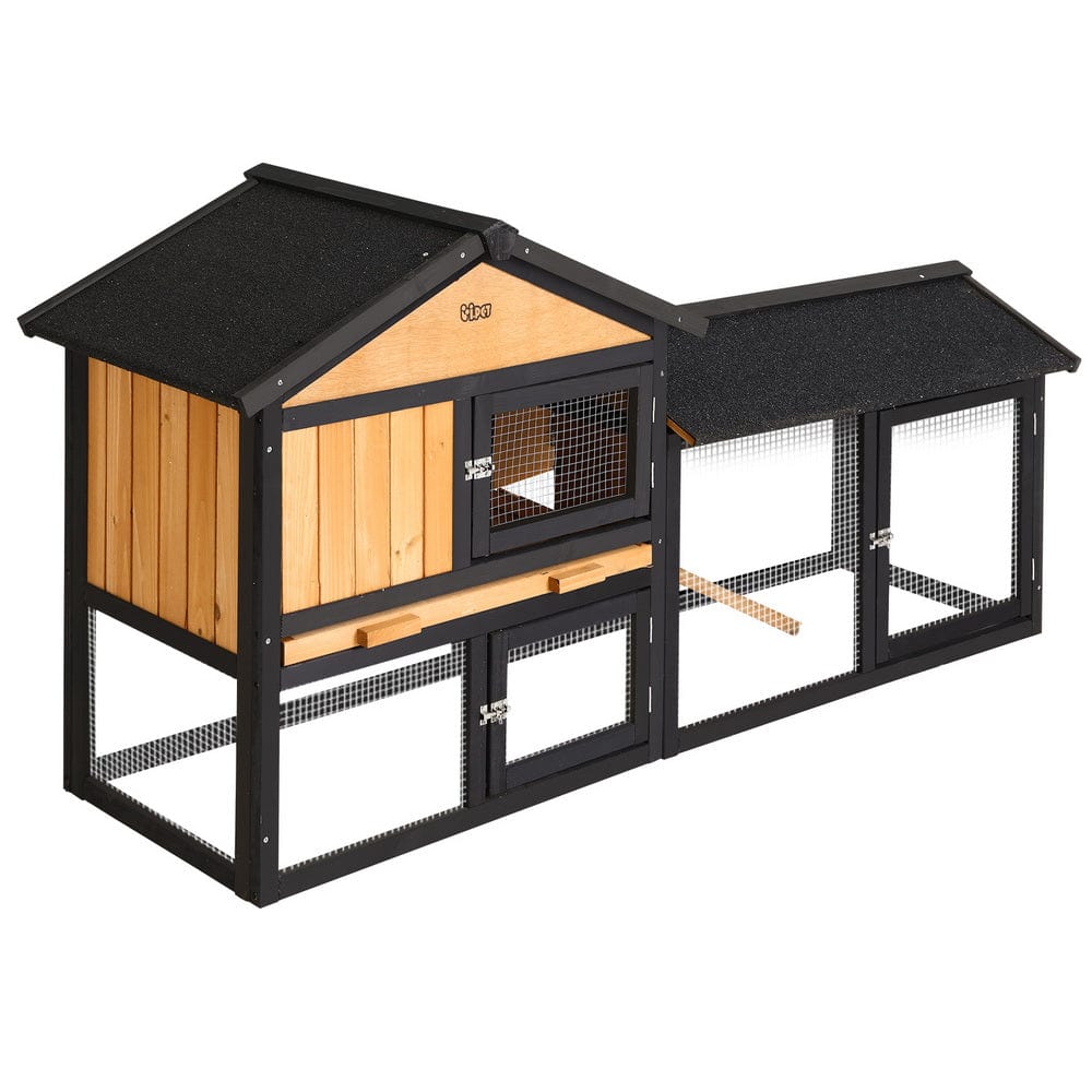 Spud Jax Petshop i.Pet Chicken Coop Rabbit Hutch Wooden Cage Pet Hutch 165cm x 52cm x 86cm Pet Care