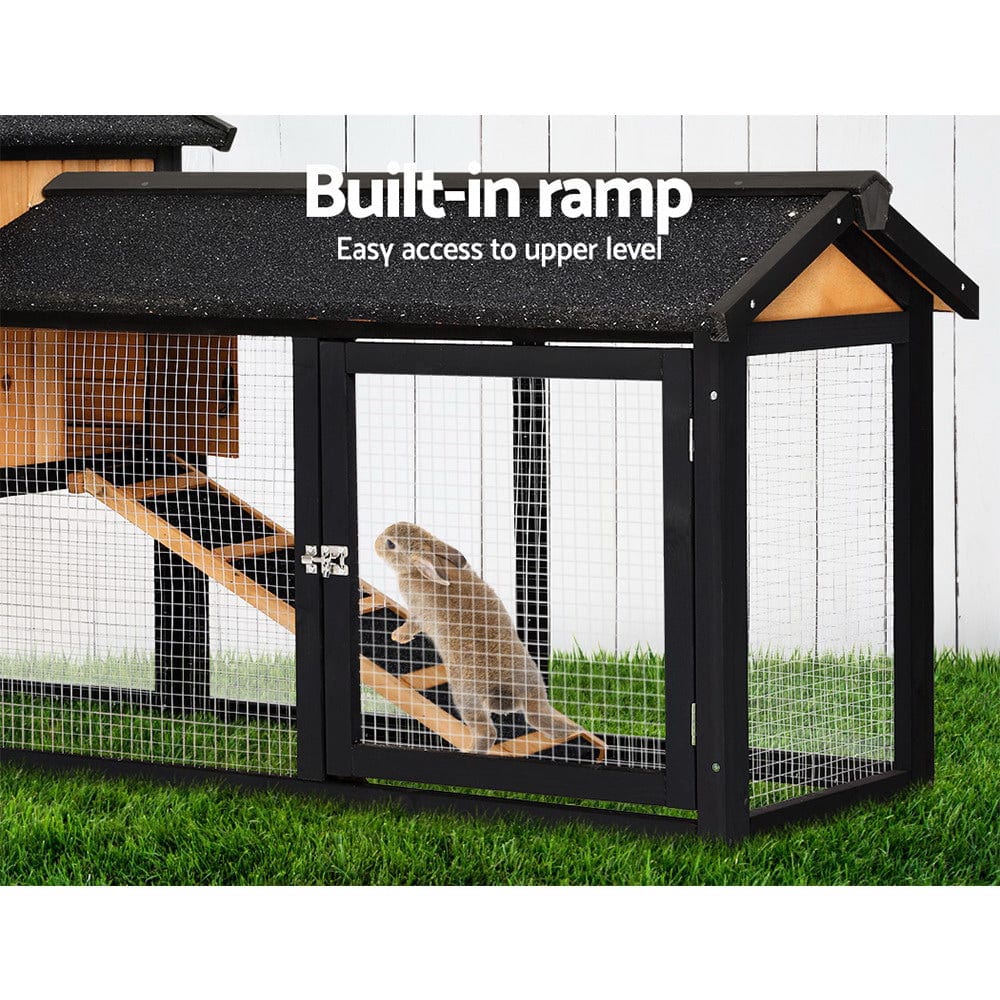 Spud Jax Petshop i.Pet Chicken Coop Rabbit Hutch Wooden Cage Pet Hutch 165cm x 52cm x 86cm Pet Care