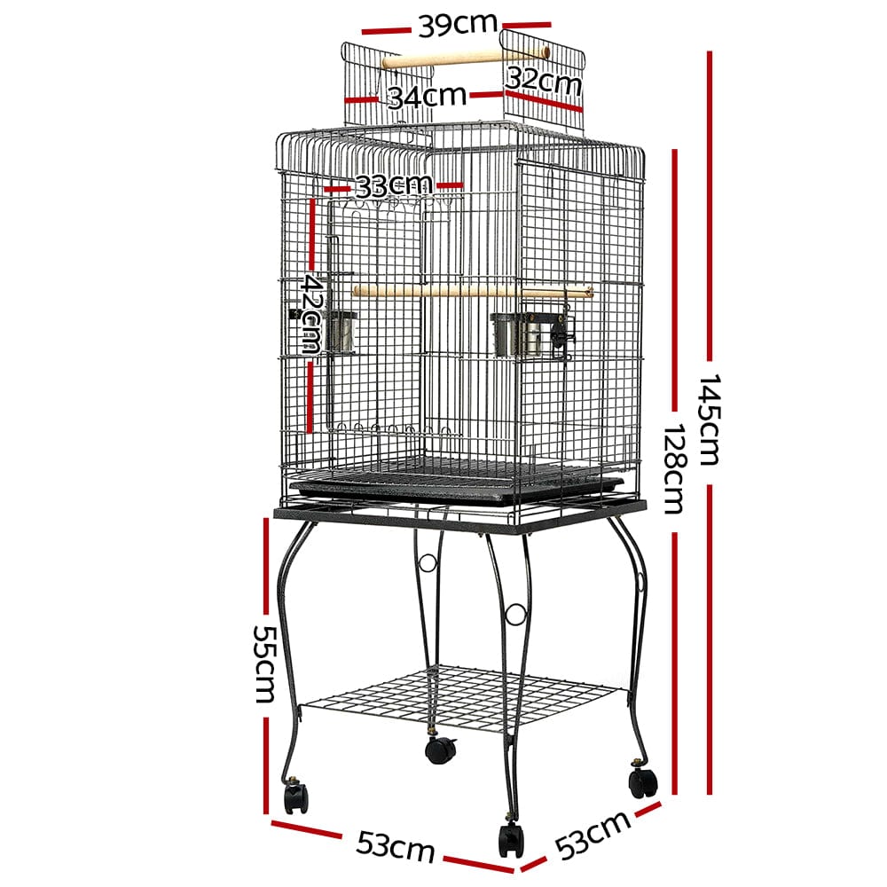 Spud Jax Petshop i.Pet Large Bird Cage with Perch - Black Pet Care