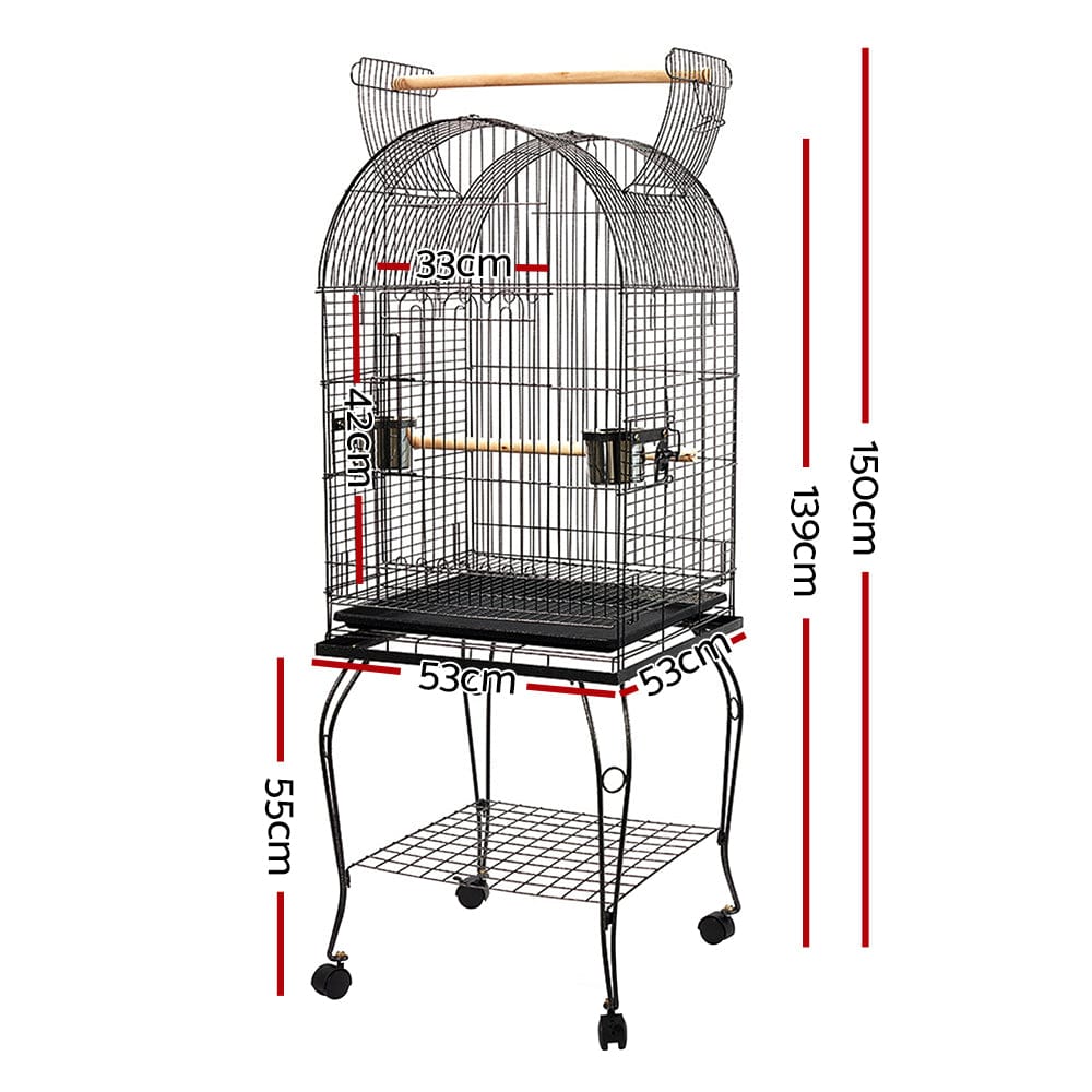 Spud Jax Petshop i.Pet Large Bird Cage with Perch - Black Pet Care