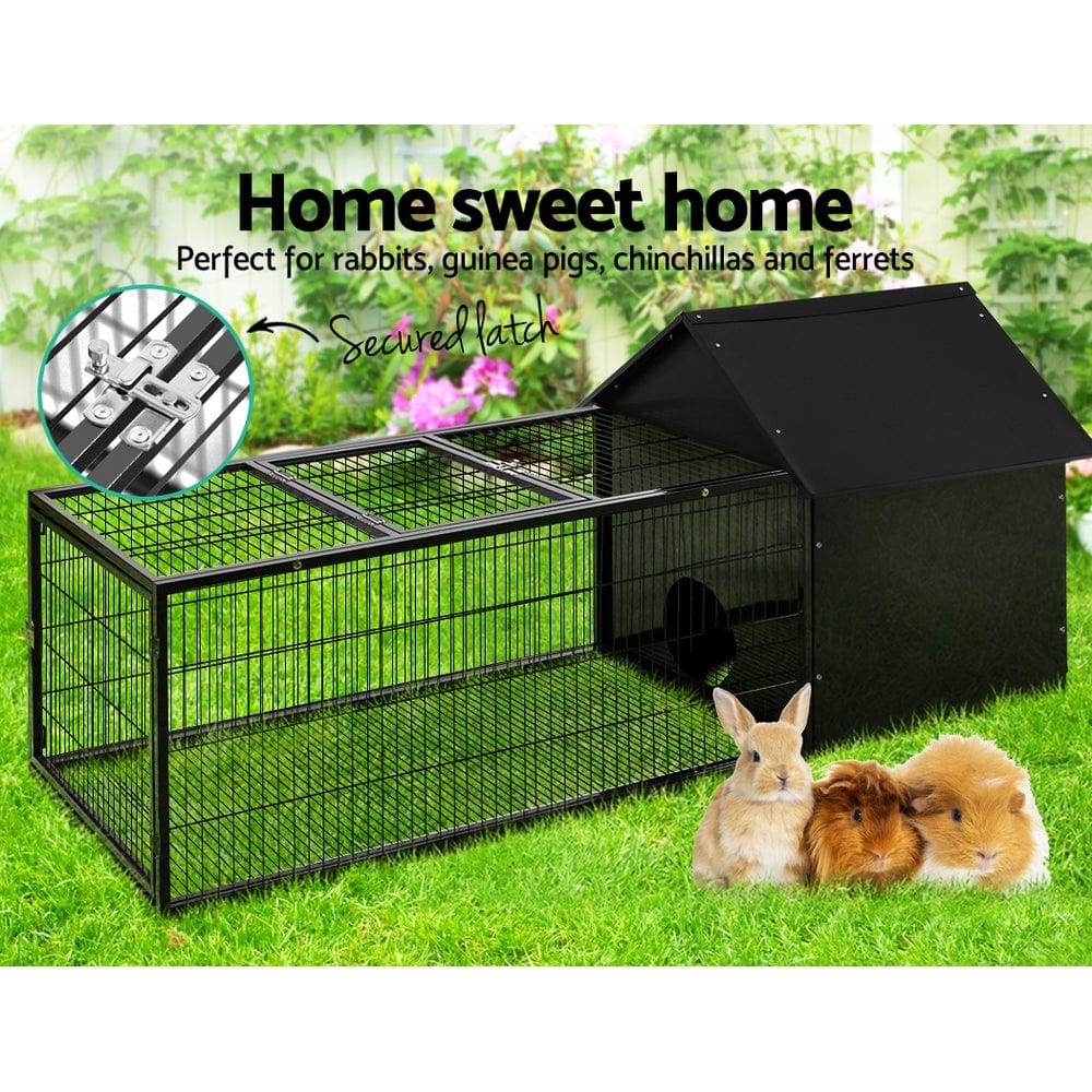 Spud Jax Petshop i.Pet Rabbit Cage Hutch Cages Indoor Outdoor Hamster Enclosure Pet Metal Carrier 162CM Length Pet Care