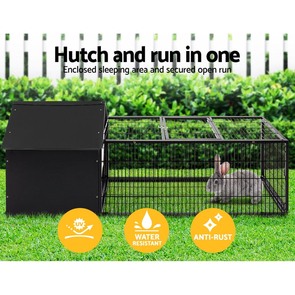 Spud Jax Petshop i.Pet Rabbit Cage Hutch Cages Indoor Outdoor Hamster Enclosure Pet Metal Carrier 162CM Length Pet Care