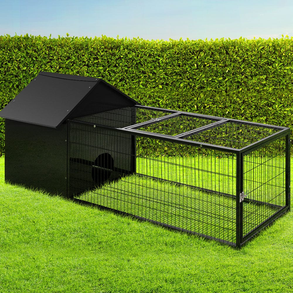 Spud Jax Petshop i.Pet Rabbit Cage Hutch Cages Indoor Outdoor Hamster Enclosure Pet Metal Carrier 162CM Length Pet Care