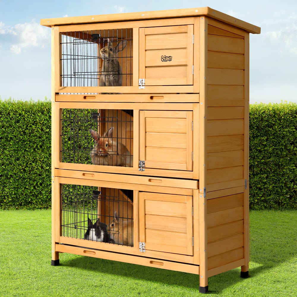 Spud Jax Petshop i.Pet Rabbit Hutch Wooden Cage Pet hutch Chicken Coop 91.5cm x 46cm x 116.5cm Pet Care