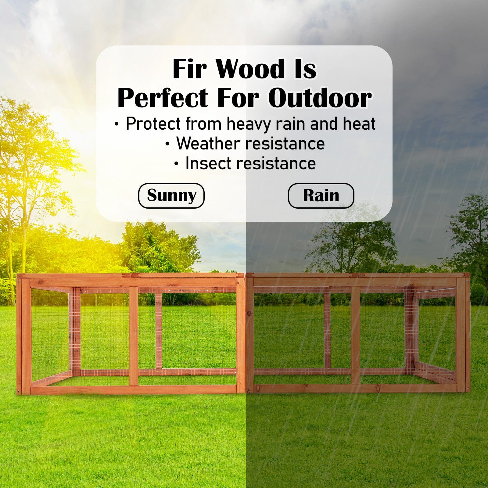 Spud Jax Petshop Paw Mate Chicken Coop Rabbit Hutch Extension Run 180 x 90 x 48cm Runey Pet Care