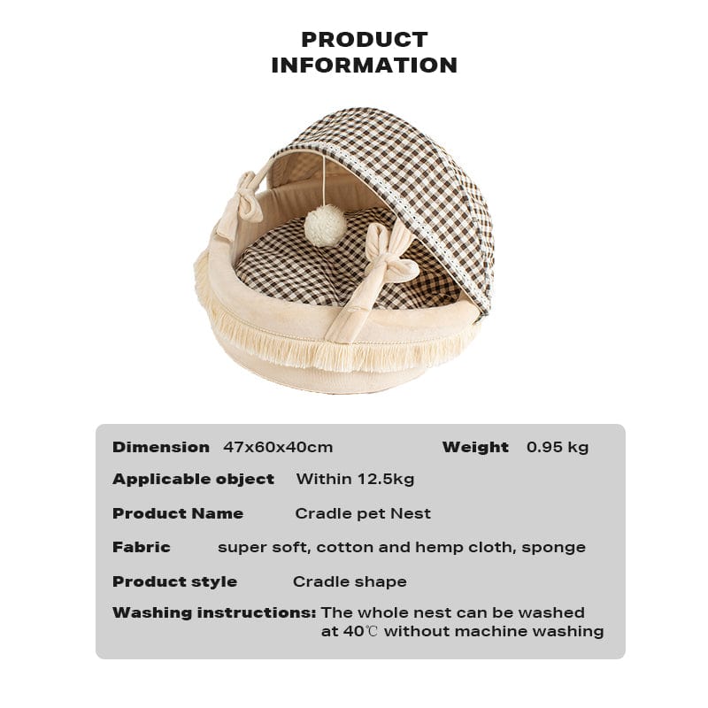 Spud Jax Petshop Pet Cat Calming Bed Cuddle Soft Warm Plush Cave Sleeping Nest Tent Pet House Pet Care > Dog Supplies