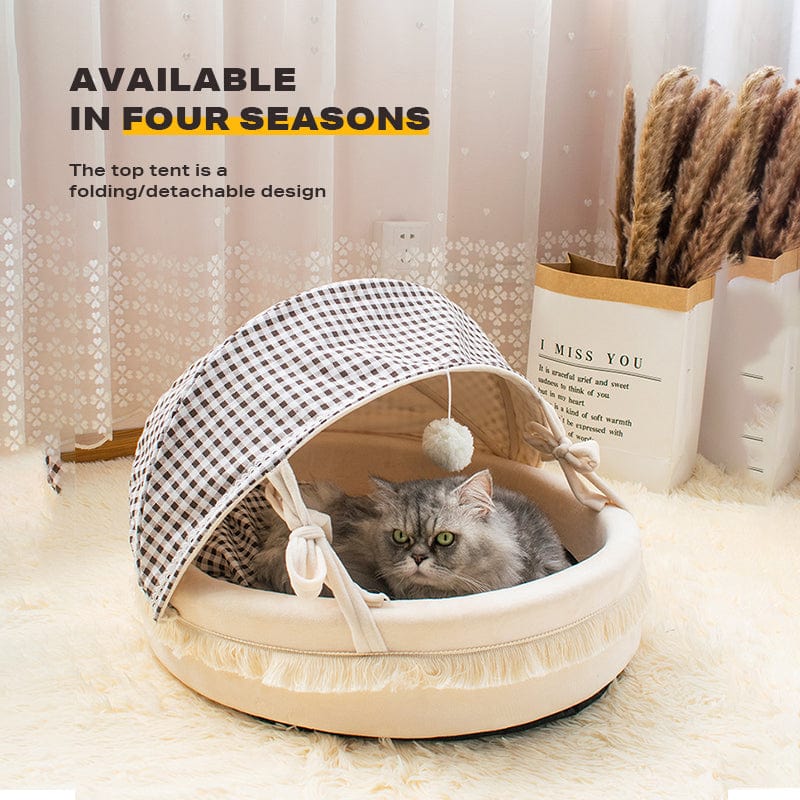 Spud Jax Petshop Pet Cat Calming Bed Cuddle Soft Warm Plush Cave Sleeping Nest Tent Pet House Pet Care > Dog Supplies