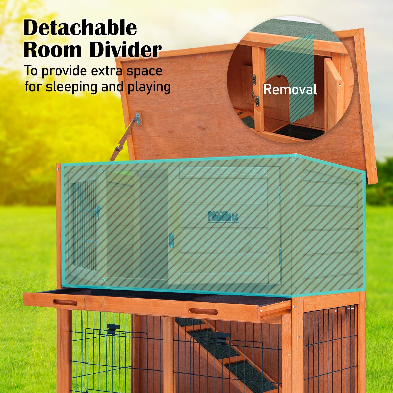 Spud Jax Petshop Rabbit Hutch Chicken Coop 92 x 45 x 82cm 2 Storey Cage Run Aria Pet Care