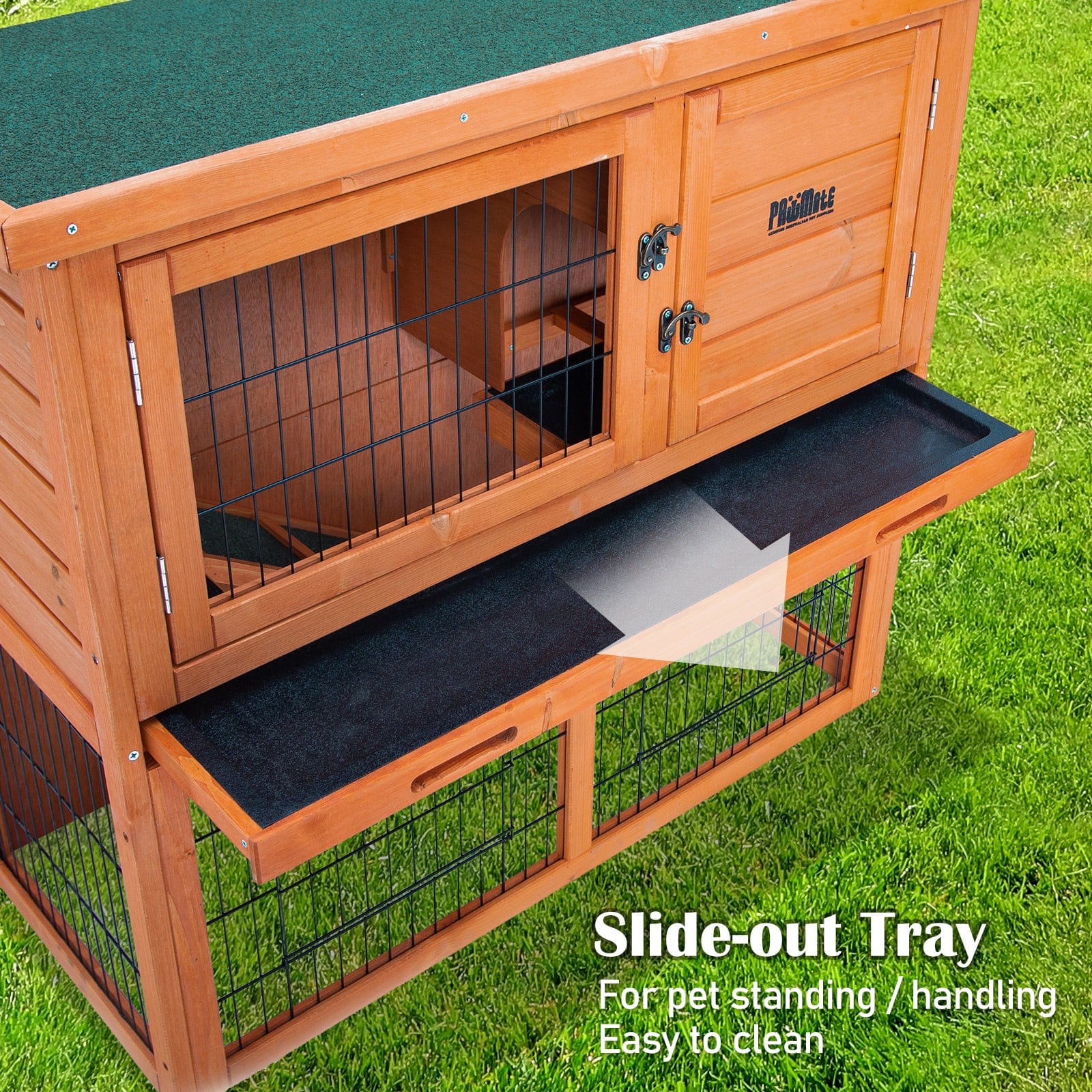 Spud Jax Petshop Rabbit Hutch Chicken Coop 92 x 45 x 82cm 2 Storey Cage Run Aria Pet Care