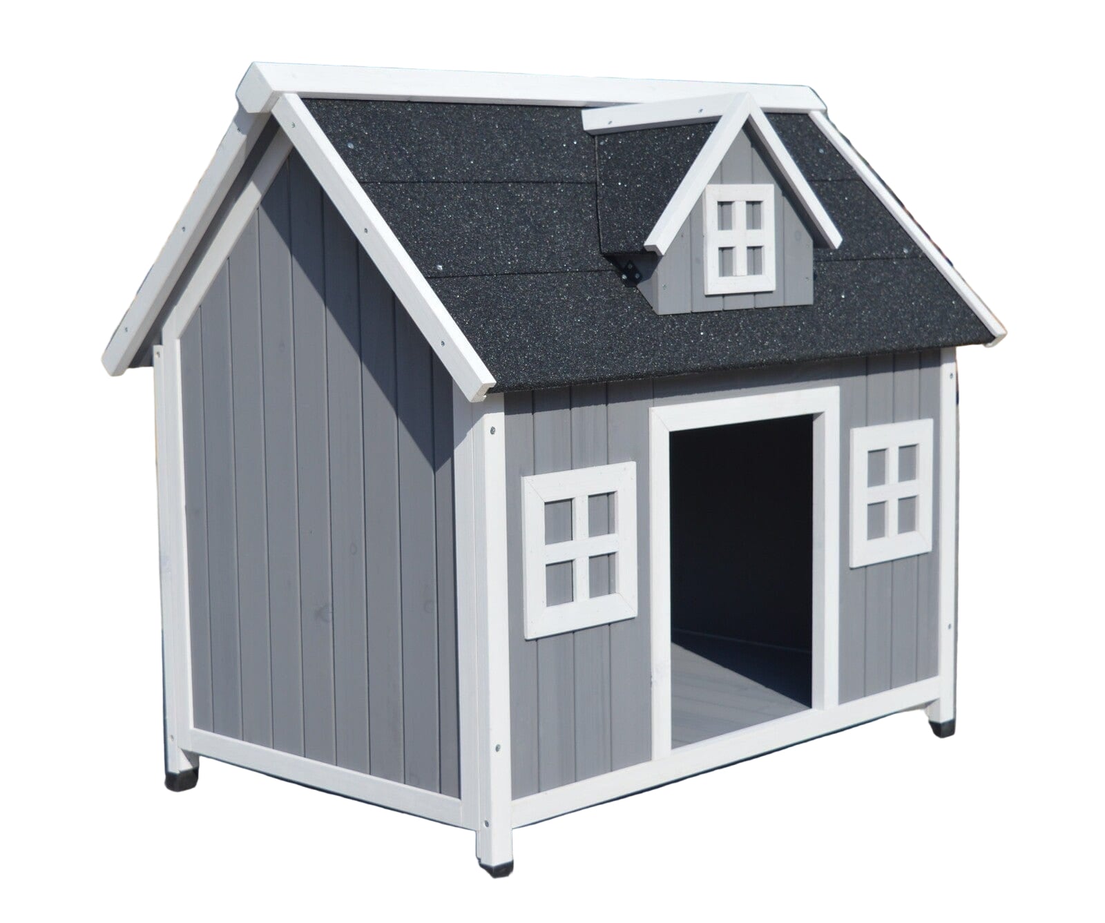 Spud Jax Petshop YES4PETS Grey Large Timber Pet Dog Puppy Wooden Cabin Kennel Timber House Pet Care