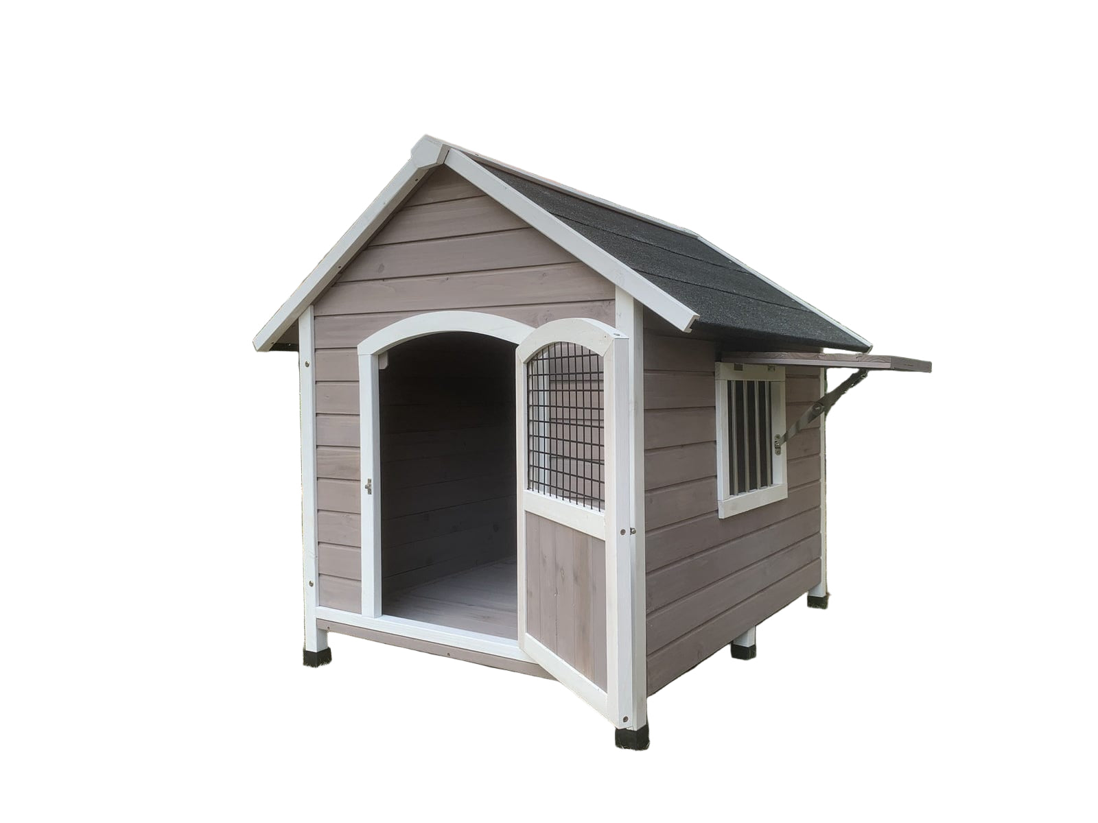 Spud Jax Petshop YES4PETS XL Timber Pet Dog Kennel House Puppy Wooden Timber Cabin With Door Grey Pet Care