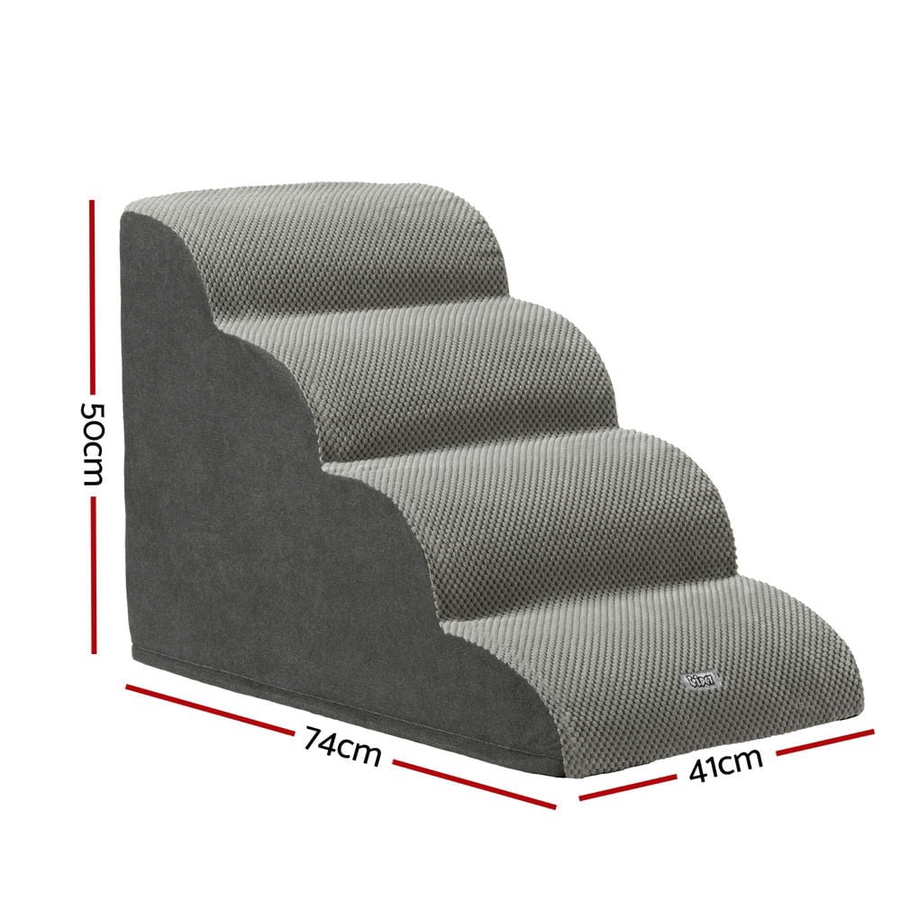 Spud Jax Petshop i.Pet Dog Ramp Steps Foam 4 Tier Pet Stairs For Bed Sofa Car Portable Indoor i.Pet Dog Ramp Steps Foam 4 Tier Pet Stairs For Bed Sofa Car Portable Indoor Pet Care > Dog Supplies > Dog Steps & Ramps