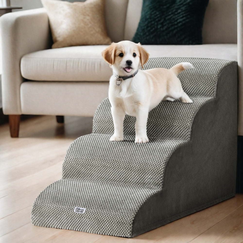 Spud Jax Petshop i.Pet Dog Ramp Steps Foam 4 Tier Pet Stairs For Bed Sofa Car Portable Indoor i.Pet Dog Ramp Steps Foam 4 Tier Pet Stairs For Bed Sofa Car Portable Indoor Pet Care > Dog Supplies > Dog Steps & Ramps