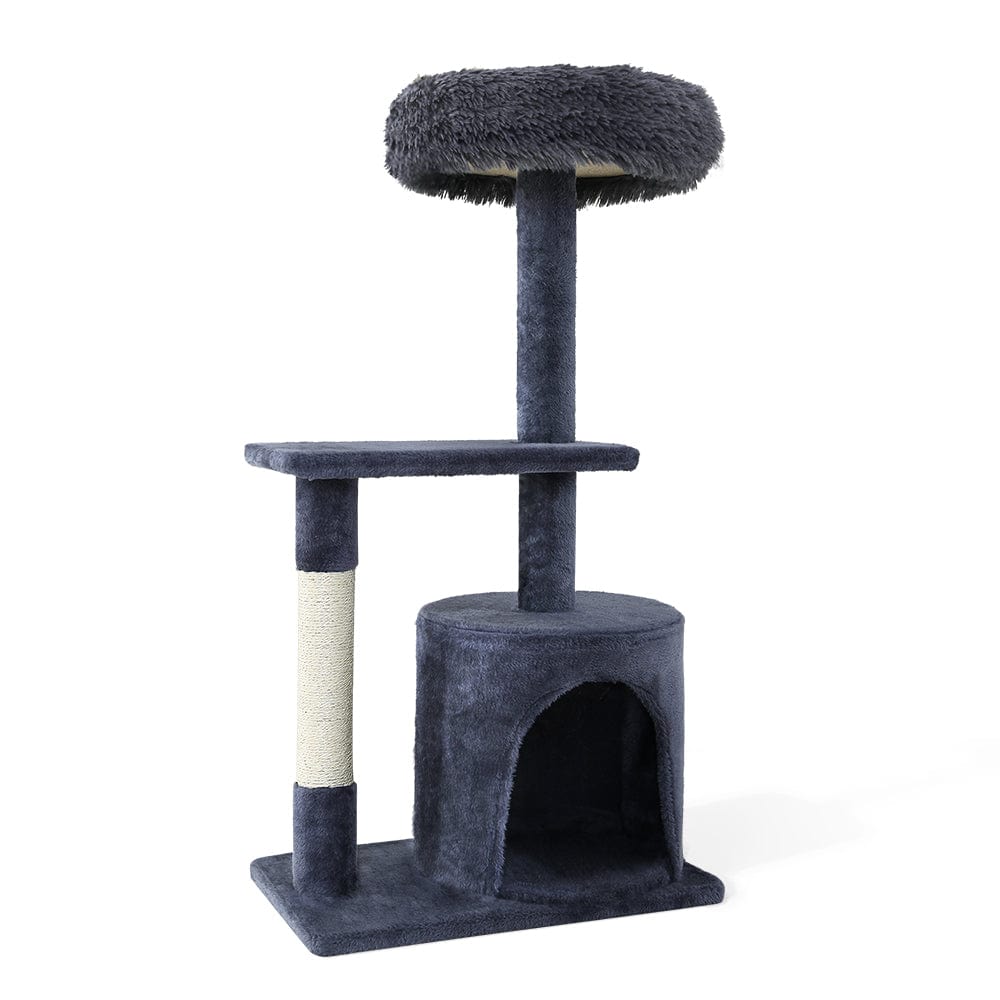 Spud Jax Petshop i.Pet Cat Tree 94cm Scratching Post Tower Scratcher Condo House Wood Trees Grey Pet Care > Cat Supplies