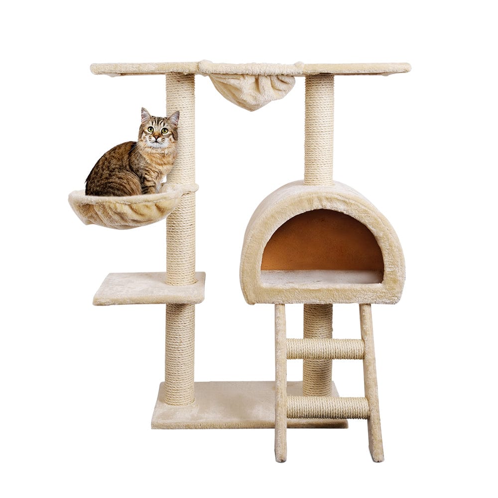 Spud Jax Petshop i.Pet Cat Tree Trees Scratching Post Scratcher Condo Tower House Bed Beige 100cm Pet Care