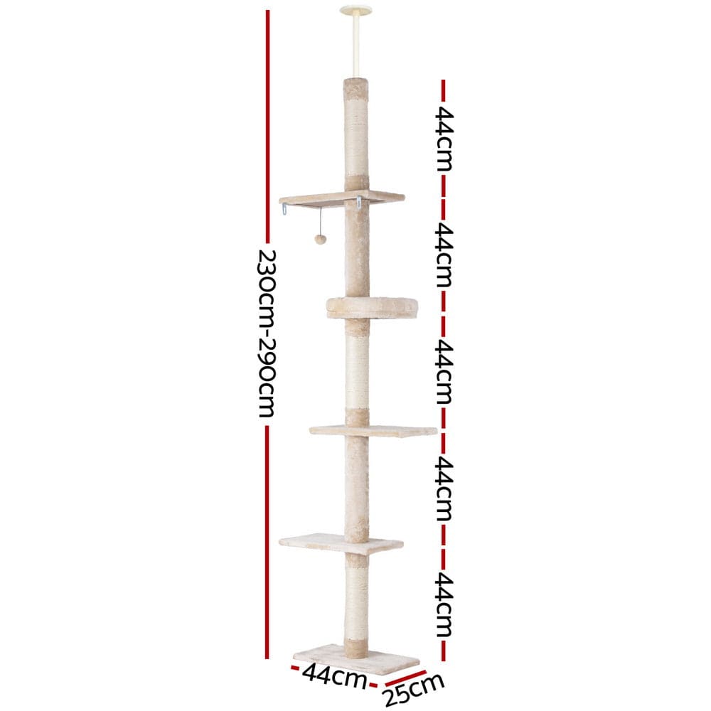 Spud Jax Petshop i.Pet Cat Tree 290cm Tower Scratching Cats Post Scratcher Floor to Ceiling Bed i.Pet Cat Tree 290cm Tower Scratching Cats Post Scratcher Floor to Ceiling Bed Pet Care > Cat Supplies > Cat Scratching Posts