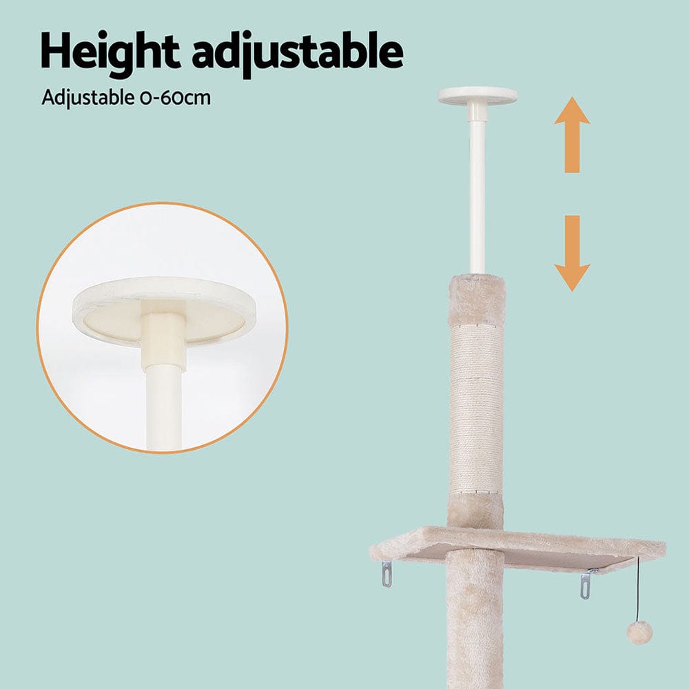 Spud Jax Petshop i.Pet Cat Tree 290cm Tower Scratching Cats Post Scratcher Floor to Ceiling Bed i.Pet Cat Tree 290cm Tower Scratching Cats Post Scratcher Floor to Ceiling Bed Pet Care > Cat Supplies > Cat Scratching Posts