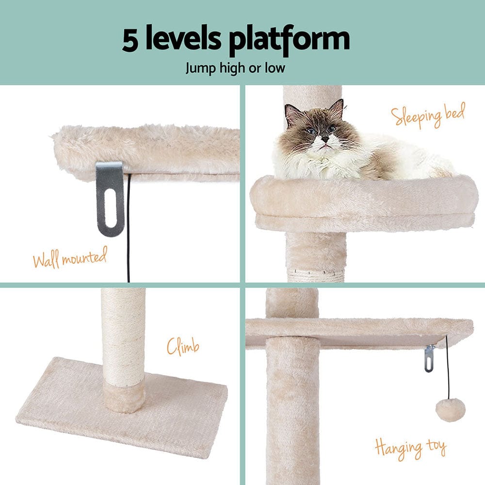 Spud Jax Petshop i.Pet Cat Tree 290cm Tower Scratching Cats Post Scratcher Floor to Ceiling Bed i.Pet Cat Tree 290cm Tower Scratching Cats Post Scratcher Floor to Ceiling Bed Pet Care > Cat Supplies > Cat Scratching Posts