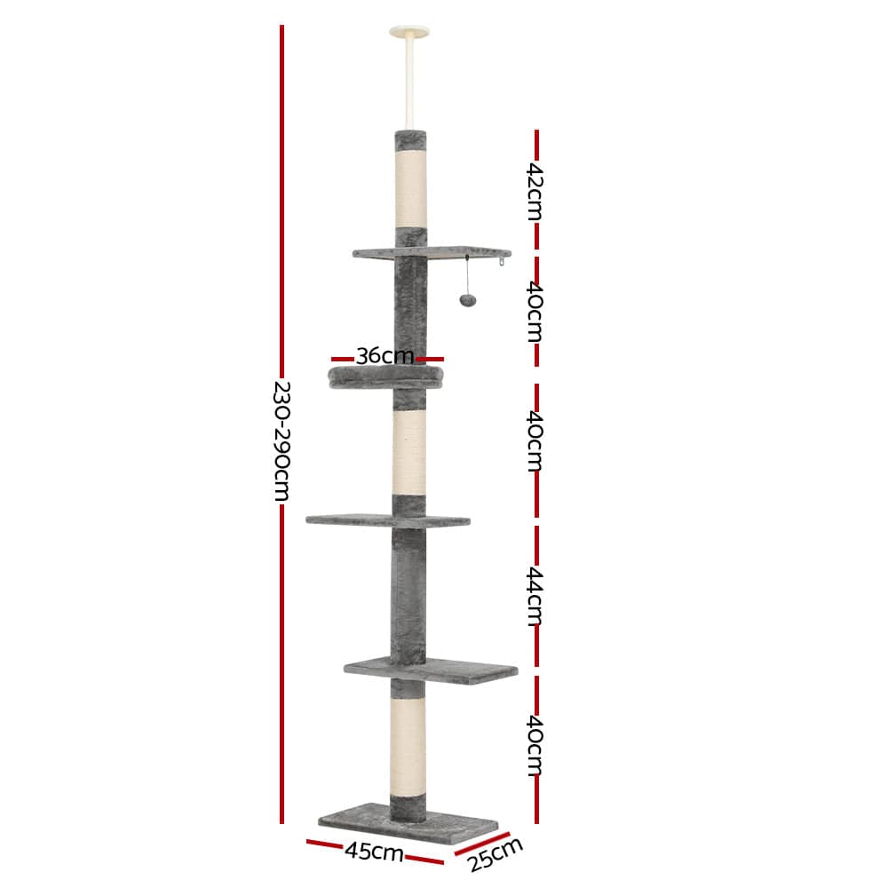 Spud Jax Petshop i.Pet Cat Tree 290cm Tower Scratching Post Scratcher Floor to Ceiling Cats Bed i.Pet Cat Tree 290cm Tower Scratching Post Scratcher Floor to Ceiling Cats Bed Pet Care > Cat Supplies > Cat Scratching Posts