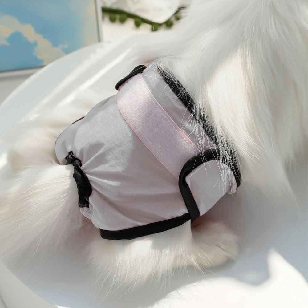 Washable Female Pet Nappy Diaper Dog Cat Physiological Pants Gray - XL