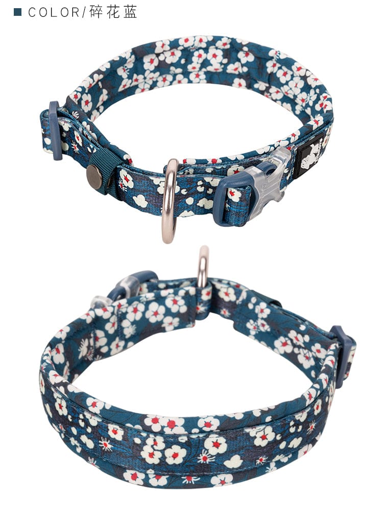 Spud Jax Petshop Floral Collar Saxony Blue 2XS Pet Care > Dog Supplies