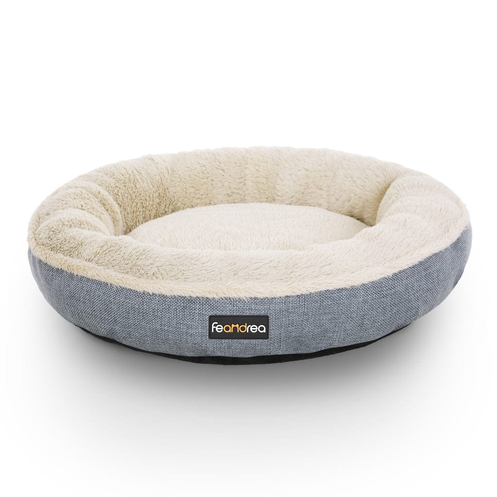 Spud Jax Petshop FEANDREA 55cm Dog Sofa Bed Round Shape Fabric Grey Pet Care > Dog Supplies > Dog Beds