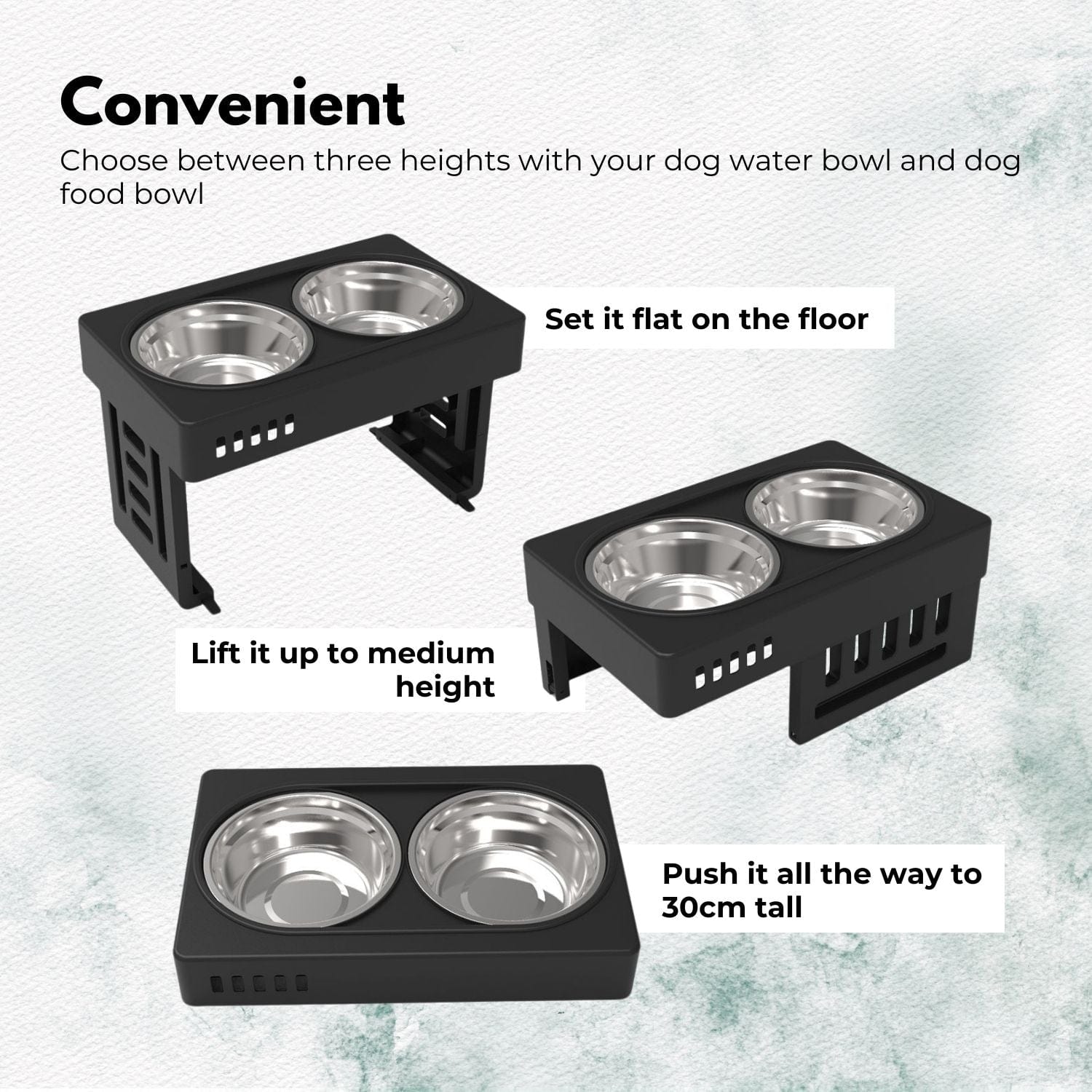 Spud Jax Petshop FLOOFI Elevated Raised Pet Feeder with Double Bowl (Black) FI-FD-119-SY Pet Care > Dog Supplies