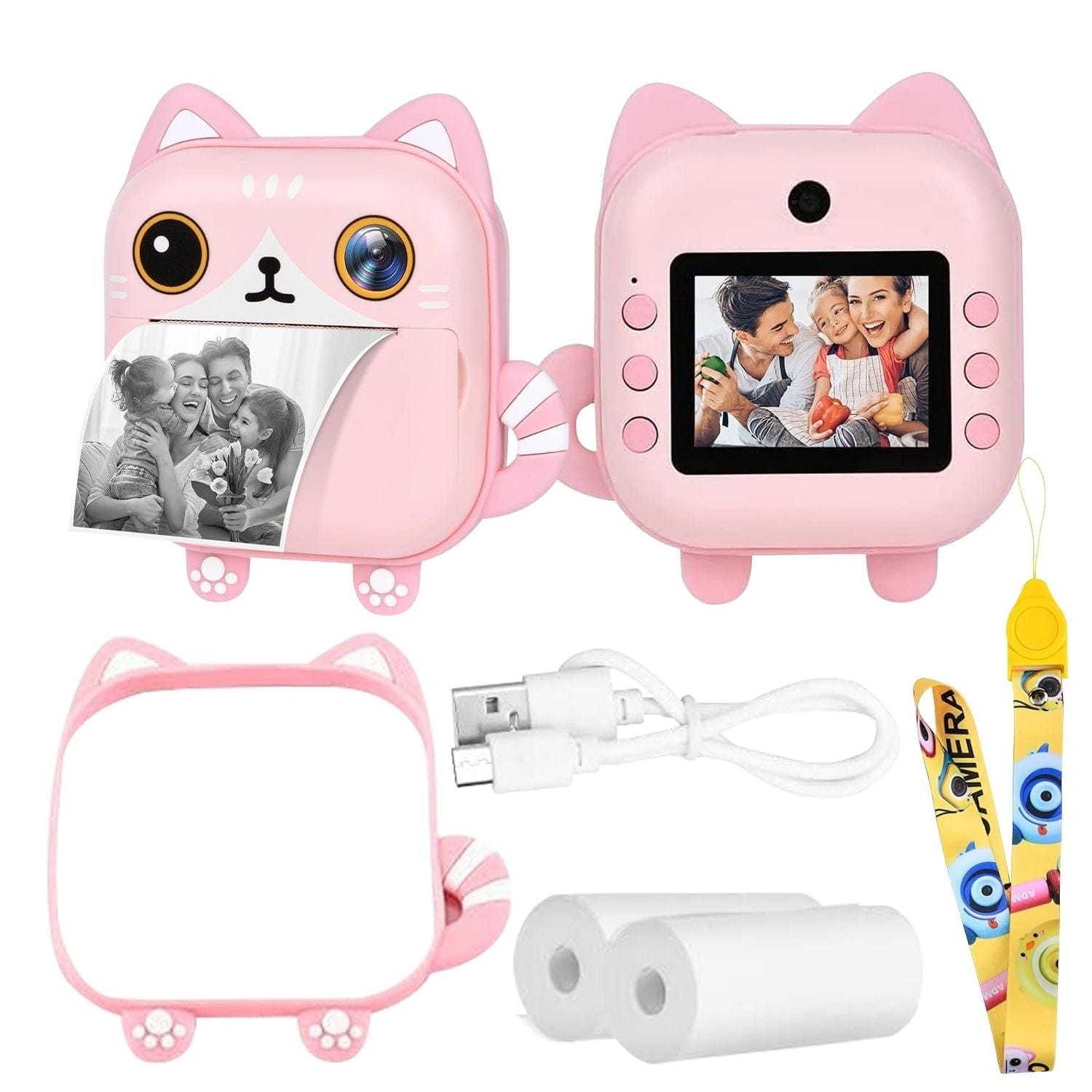 Spud Jax Petshop GOMINIMO Instant Print Camera for Kids with Print Paper and 32GB TF Card (Cat) Electronics > Printers > Printers & Accessories