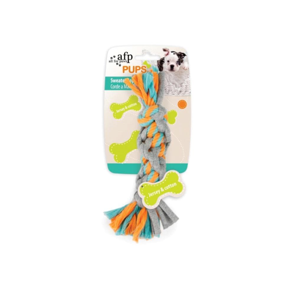 Spud Jax Petshop Puppy Chew Rope Toy - Dog Knotted Braided Rag Cotton Jersey Teething Play AFP Pet Care