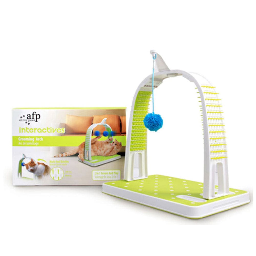 Spud Jax Petshop Cat Grooming Arch - Intercative Self Groom Brush + Scratcher Play - All For Paws Cat Grooming Arch - Intercative Self Groom Brush + Scratcher Play - All For Paws Pet Care