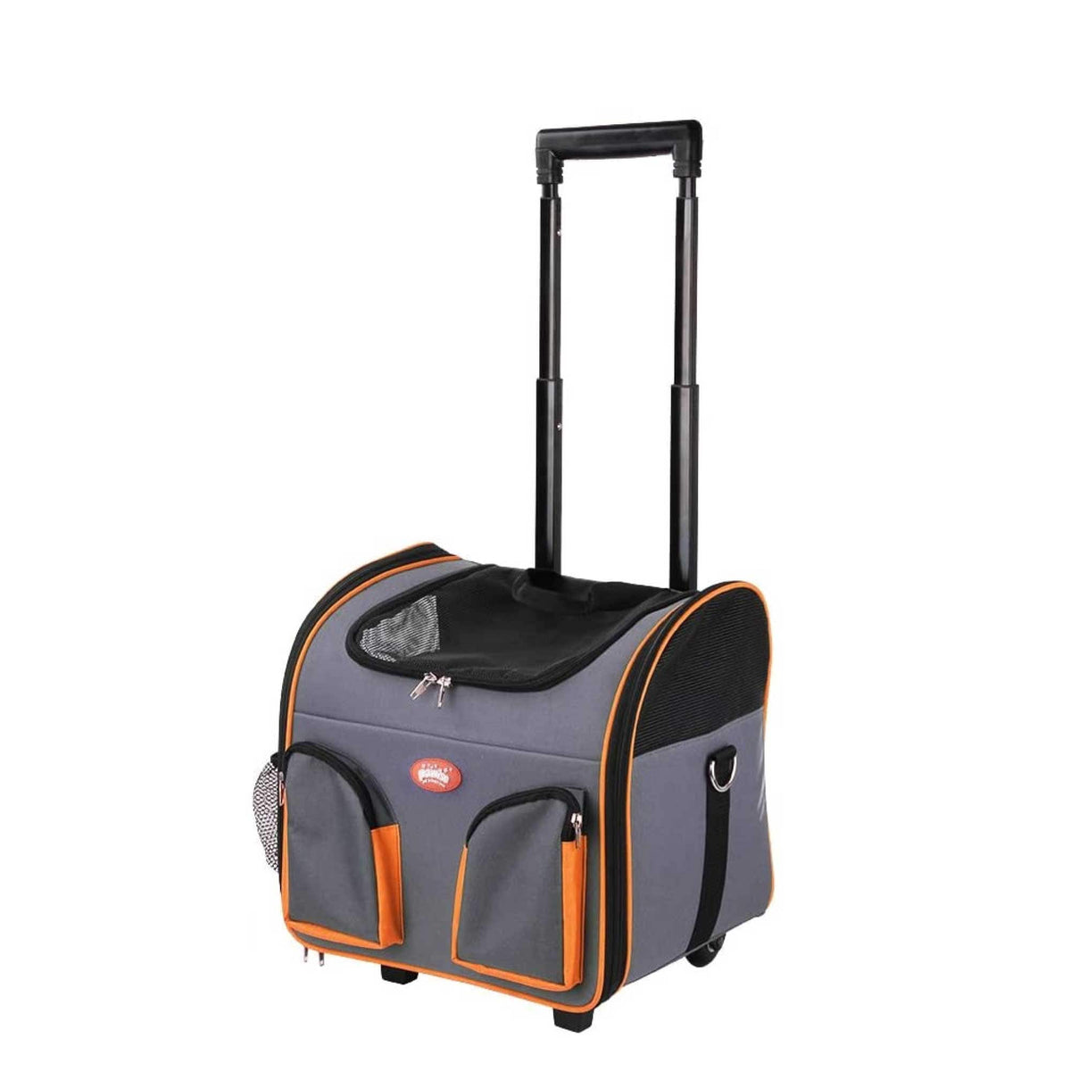 Spud Jax Petshop Pet Trolley Dog Cat Puppy Travel Wheeled Cart Portable Foldable Carrier Orange Pet Care