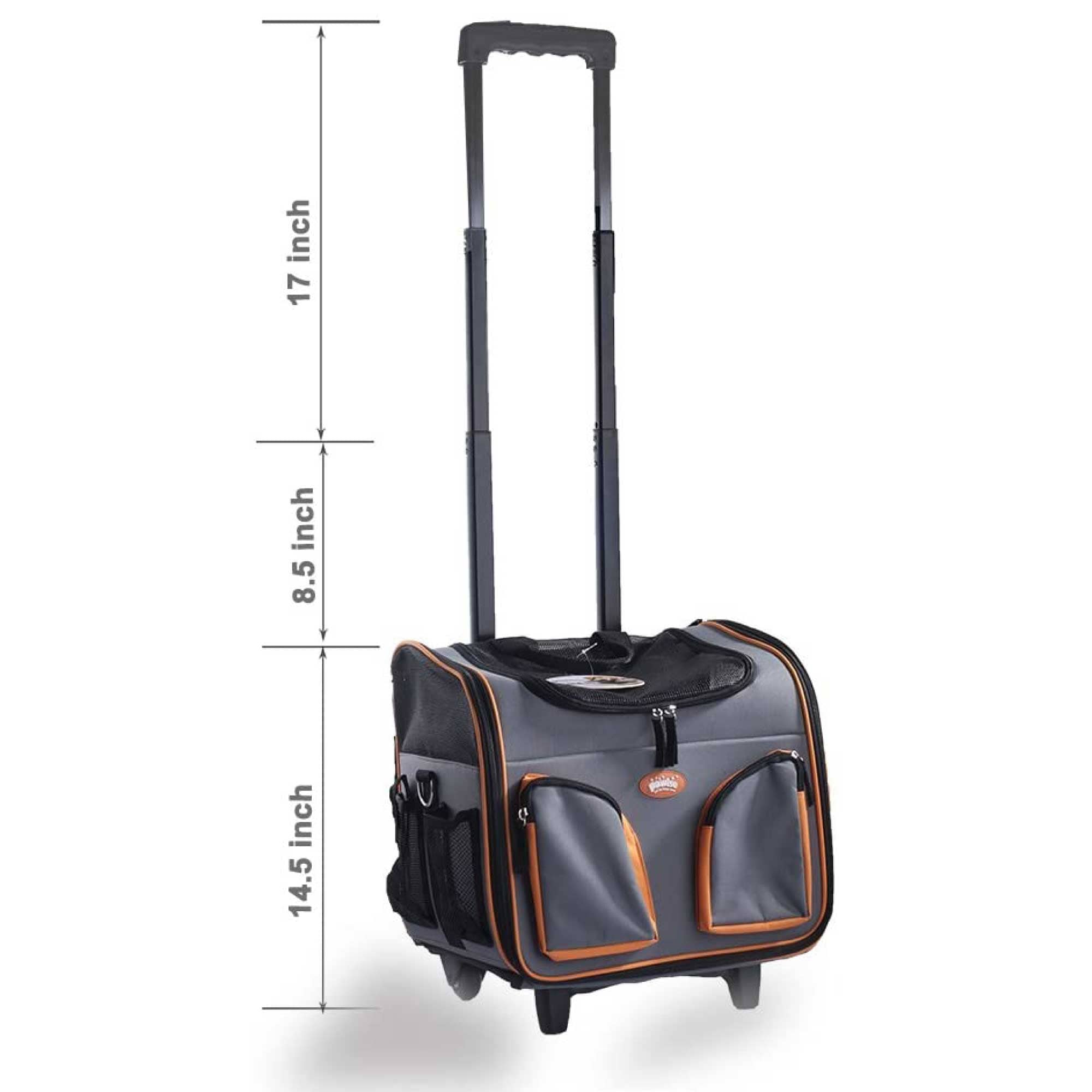 Spud Jax Petshop Pet Trolley Dog Cat Puppy Travel Wheeled Cart Portable Foldable Carrier Orange Pet Trolley Dog Cat Puppy Travel Wheeled Cart Portable Foldable Carrier Orange Pet Care