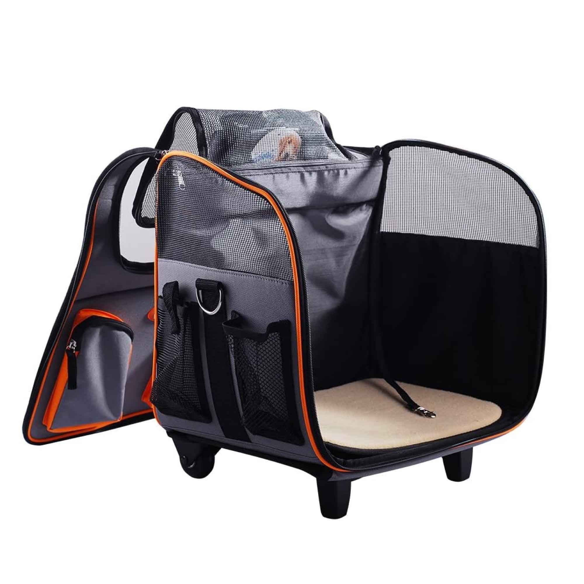 Spud Jax Petshop Pet Trolley Dog Cat Puppy Travel Wheeled Cart Portable Foldable Carrier Orange Pet Trolley Dog Cat Puppy Travel Wheeled Cart Portable Foldable Carrier Orange Pet Care