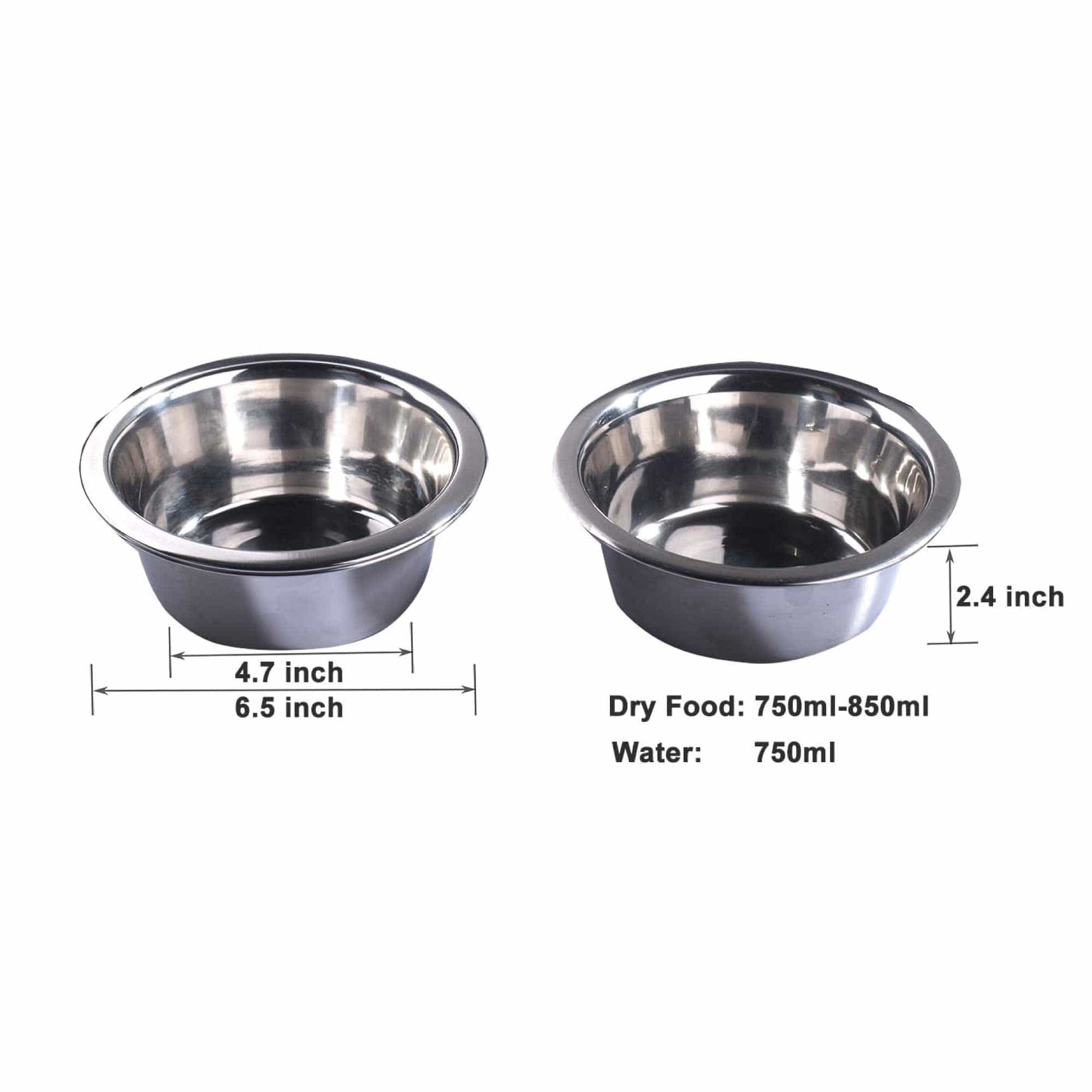 Spud Jax Petshop Double Raised Dog Bowl Stand 750ml Pet Cat Elevated Adjustable Food Water Feeder Pet Care