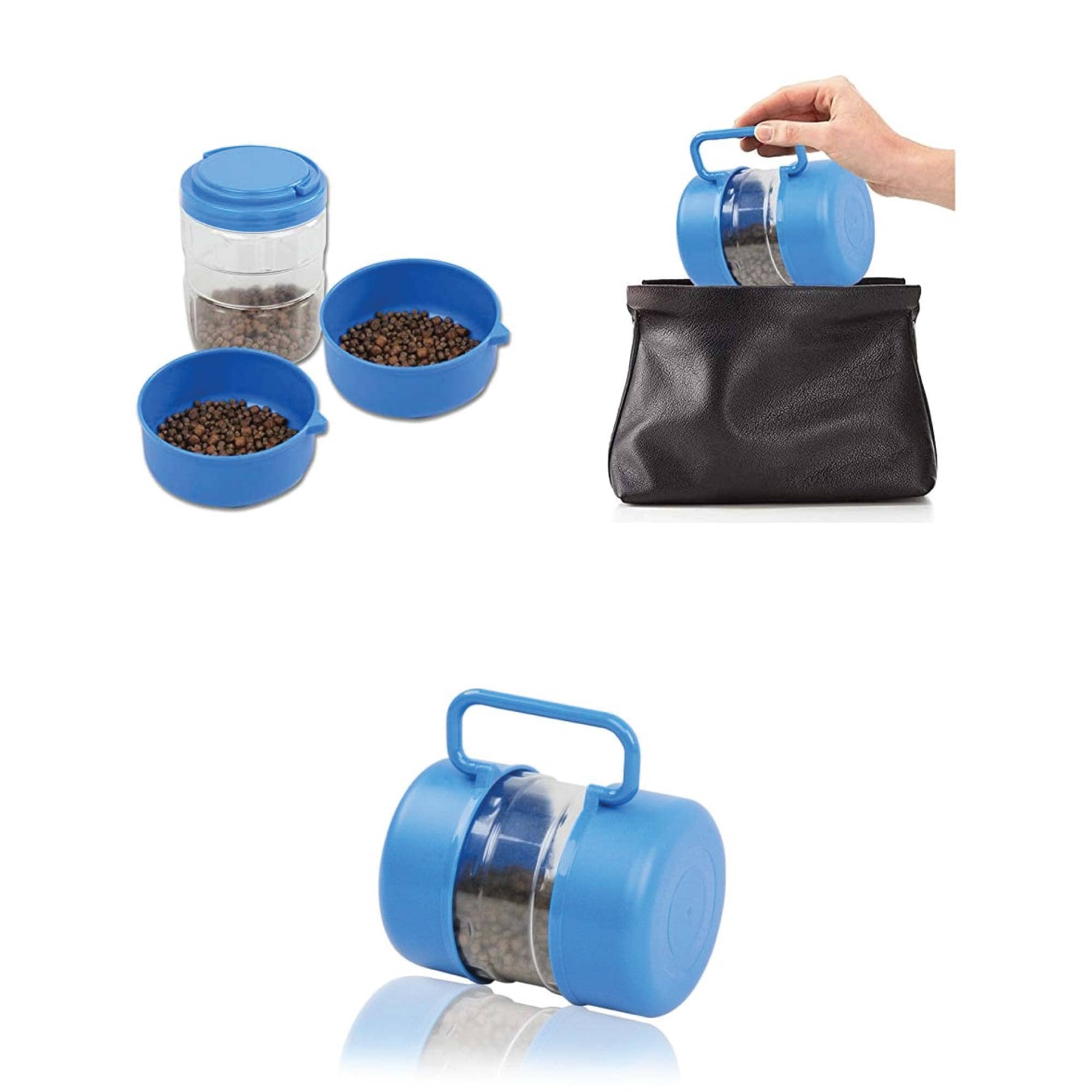 Spud Jax Petshop 3 In 1 Pet Travel Food Water Bowl Set Dog Cat Portable Feeding Carry Container Pet Care