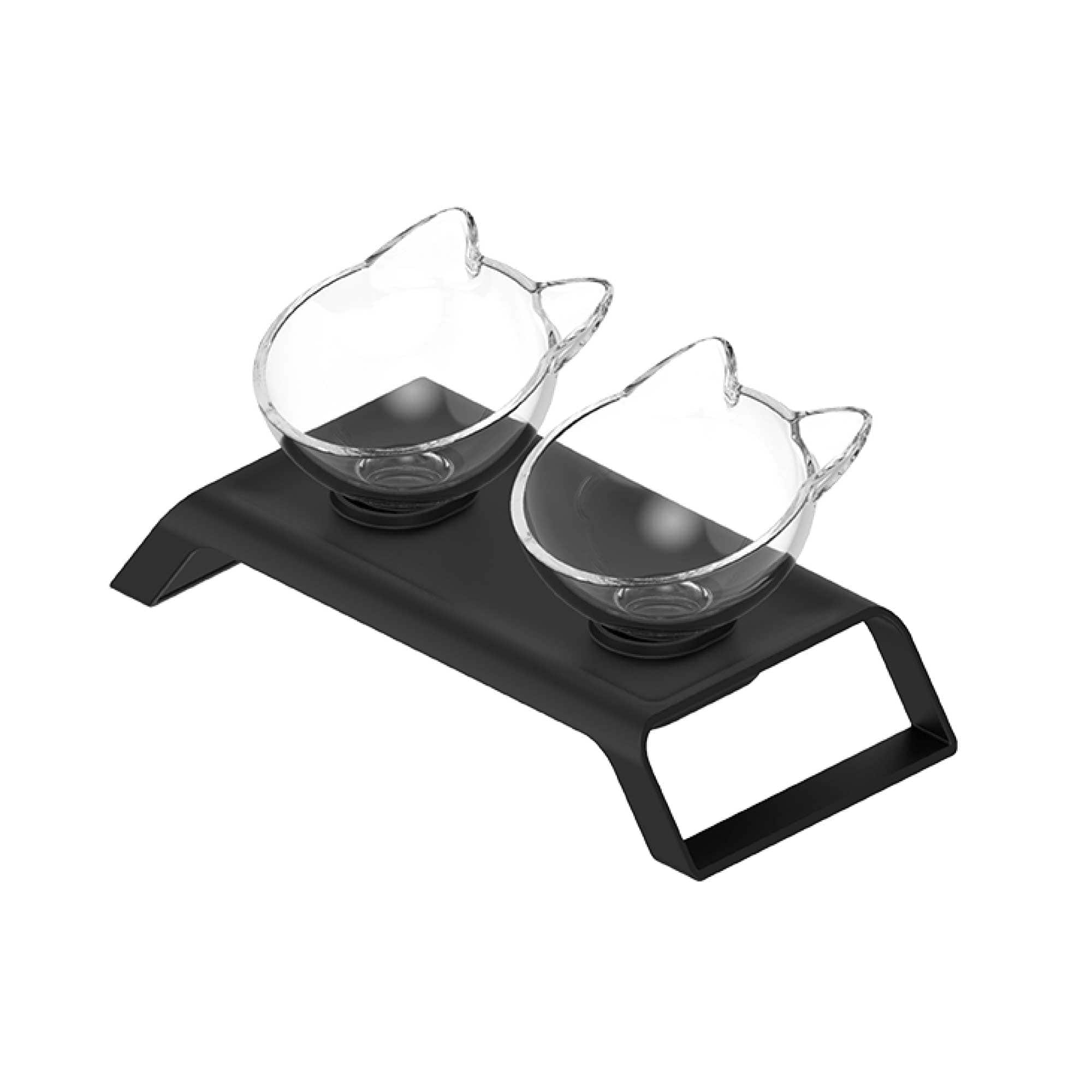 Spud Jax Petshop 2x200ml Elevated Cat Bowl Stand - Double Dinner Pet Kitten Food Twin Feeder 2x200ml Elevated Cat Bowl Stand - Double Dinner Pet Kitten Food Twin Feeder Pet Care > Pet Food