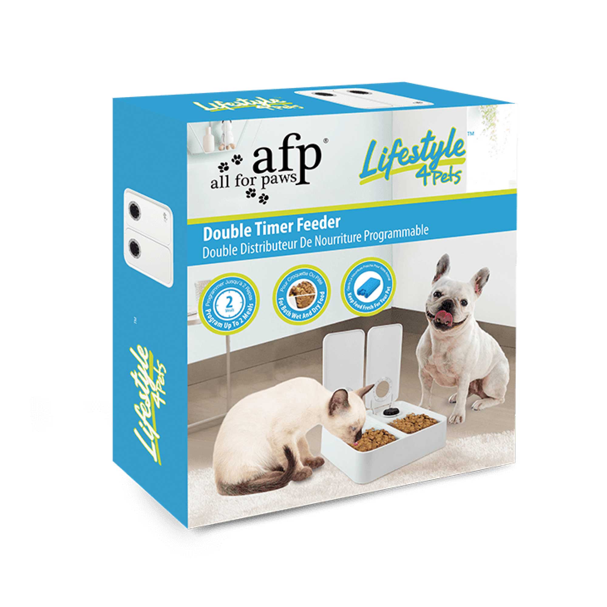 Spud Jax Petshop 2x300ml Pet Double Timed Feeder - Dog Cat Puppy Kitten Mealtime Food Station 2x300ml Pet Double Timed Feeder - Dog Cat Puppy Kitten Mealtime Food Station Pet Care > Dog Supplies > Dog Bowls, Feeders & Waterers