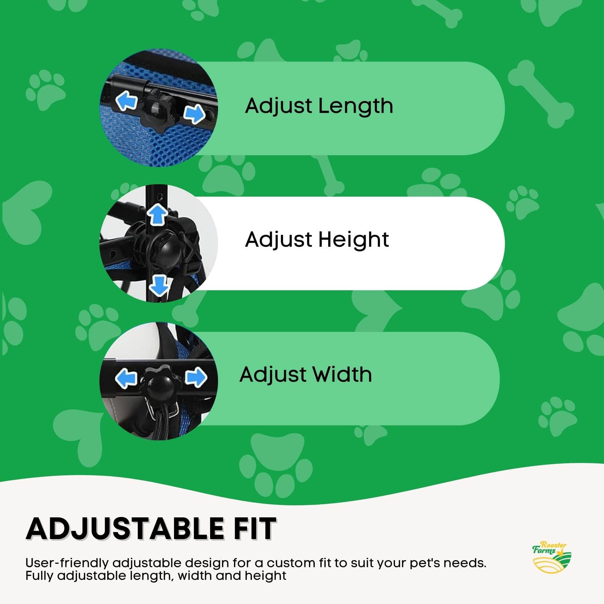 Spud Jax Petshop Rooster Farms Little Dog Wheelchair Medium Harness - Adjustable Back Leg Aid Rooster Farms Little Dog Wheelchair Medium Harness - Adjustable Back Leg Aid Pet Care > Dog Supplies > Dog Carriers & Crates