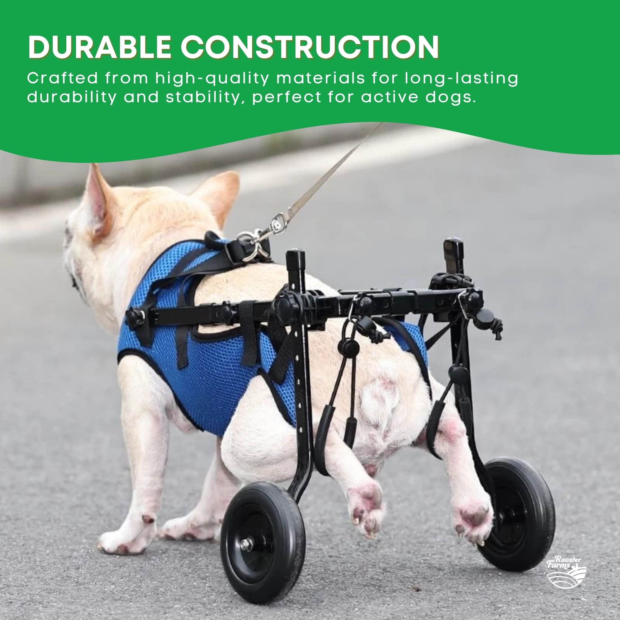 Spud Jax Petshop Rooster Farms Little Dog Wheelchair Medium Harness - Adjustable Back Leg Aid Rooster Farms Little Dog Wheelchair Medium Harness - Adjustable Back Leg Aid Pet Care > Dog Supplies > Dog Carriers & Crates