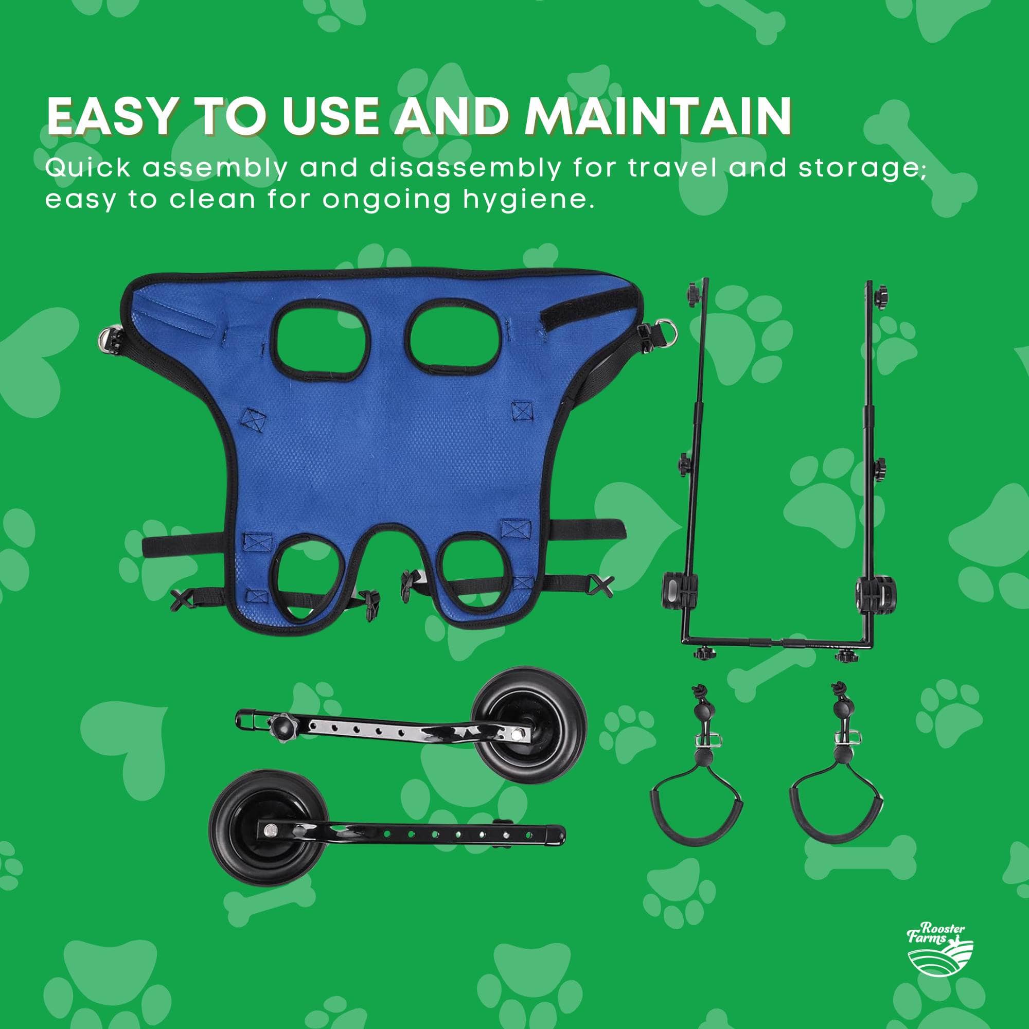 Spud Jax Petshop Rooster Farms Little Dog Wheelchair Medium Harness - Adjustable Back Leg Aid Rooster Farms Little Dog Wheelchair Medium Harness - Adjustable Back Leg Aid Pet Care > Dog Supplies > Dog Carriers & Crates
