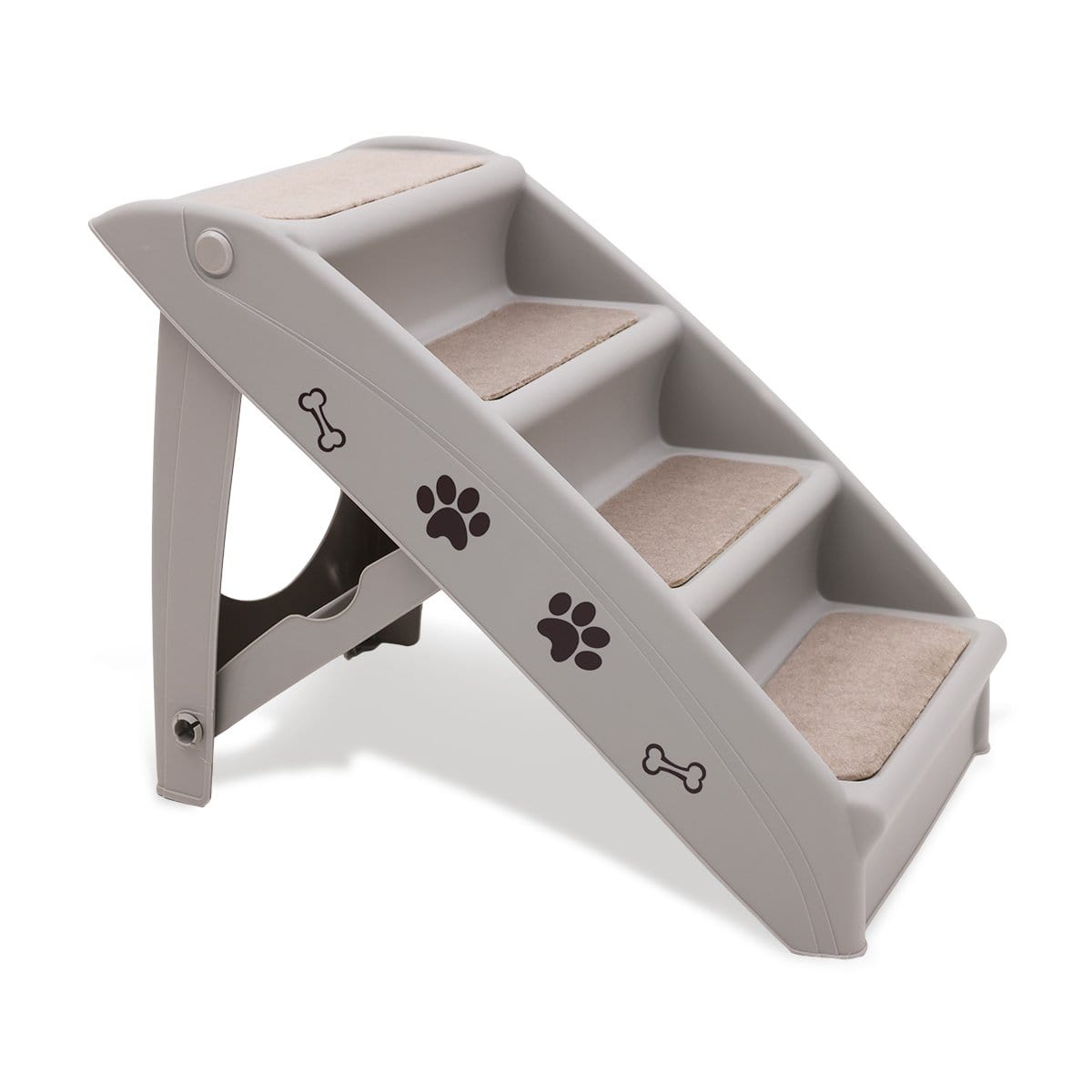 Spud Jax Petshop Furtastic Foldable Pet Stairs in Grey - 50cm Dog Ladder Cat Ramp with Non-Slip Mat for Indoor and Outdoor Use Pet Care &gt; Dog Supplies