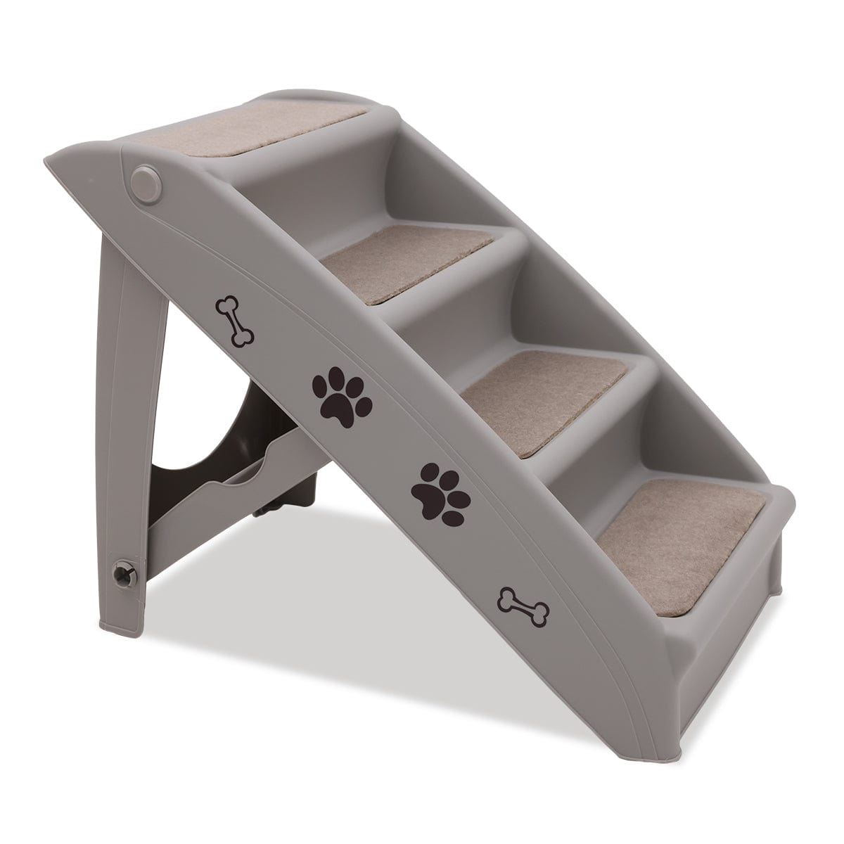 Spud Jax Petshop Furtastic Foldable Pet Stairs in Grey - 50cm Dog Ladder Cat Ramp with Non-Slip Mat for Indoor and Outdoor Use Pet Care > Dog Supplies