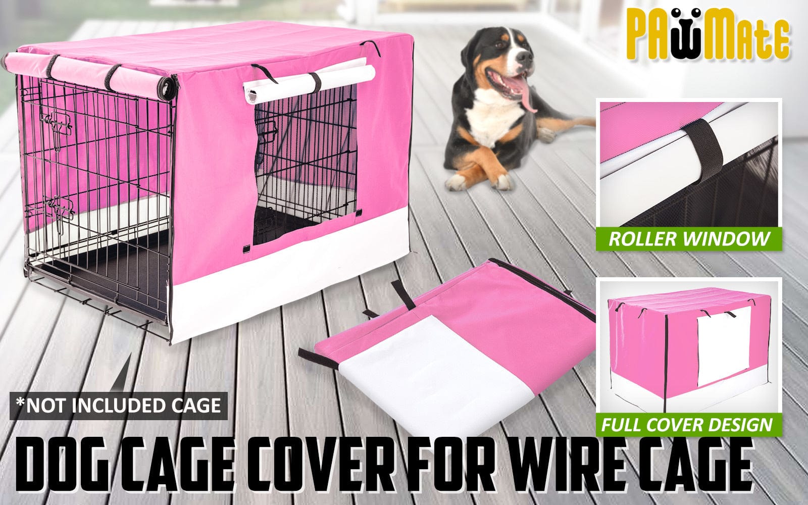 Spud Jax Petshop Cage Cover Enclosure for Wire Dog Cage Crate 24in PINK Pet Care > Dog Supplies