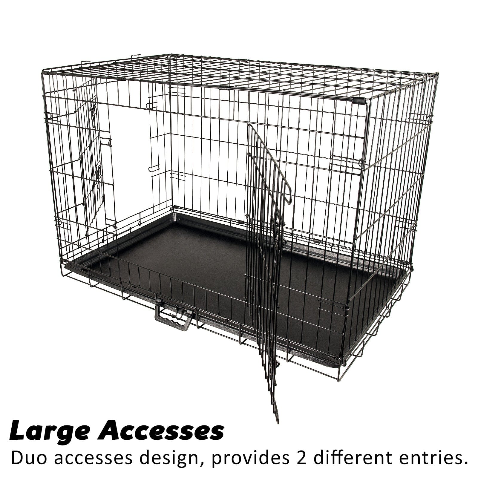 Spud Jax Petshop Wire Dog Cage Foldable Crate Kennel 24in with Tray + Cushion Mat Combo Pet Care > Dog Supplies