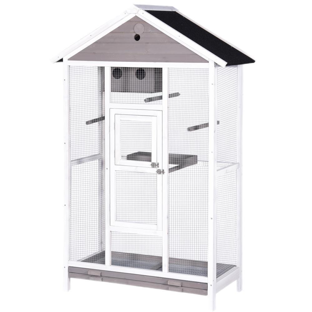 Spud Jax Petshop YES4PETS Wooden XXL Pet Cages Aviary Carrier Travel Canary Parrot Bird Cage Grey Pet Care &gt; Bird