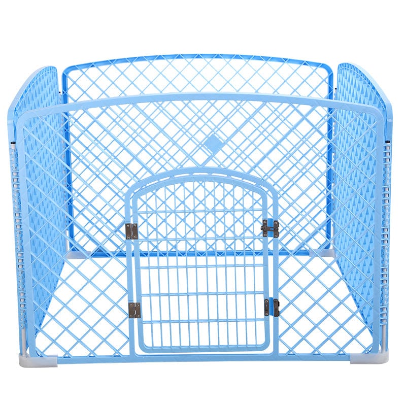 Spud Jax Petshop YES4PETS 4 Panel Plastic Pet Pen Pet Foldable Fence Dog Fence Enclosure With Gate Blue Pet Care &gt; Dog Supplies