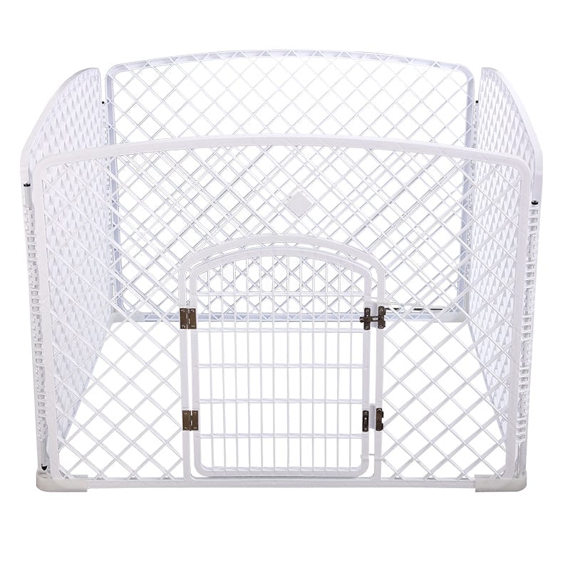 Spud Jax Petshop YES4PETS 4 Panel Plastic Pet Pen Pet Foldable Fence Dog Fence Enclosure With Gate White Pet Care &gt; Dog Supplies