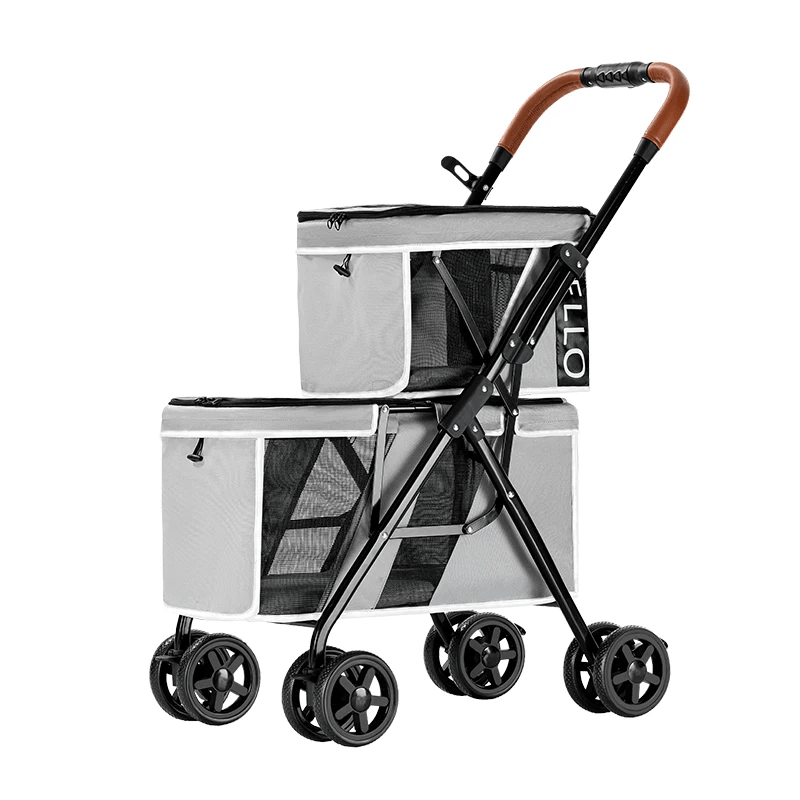 Spud Jax Petshop Bello Double Dog-Grey Pet Care &gt; Dog Supplies &gt; Dog Carriers &amp; Crates