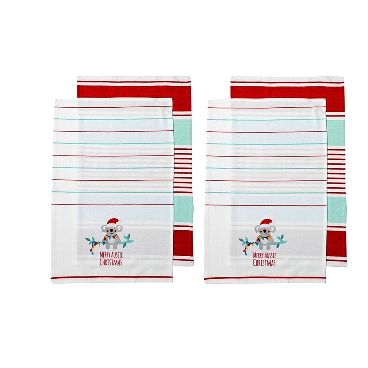 Spud Jax Petshop Ladelle Australiana Aussie Animal Koala Christmas Set of 4 Cotton Kitchen Towels Ladelle Australiana Aussie Animal Koala Christmas Set of 4 Cotton Kitchen Towels Occasions > Christmas > Christmas Decorations